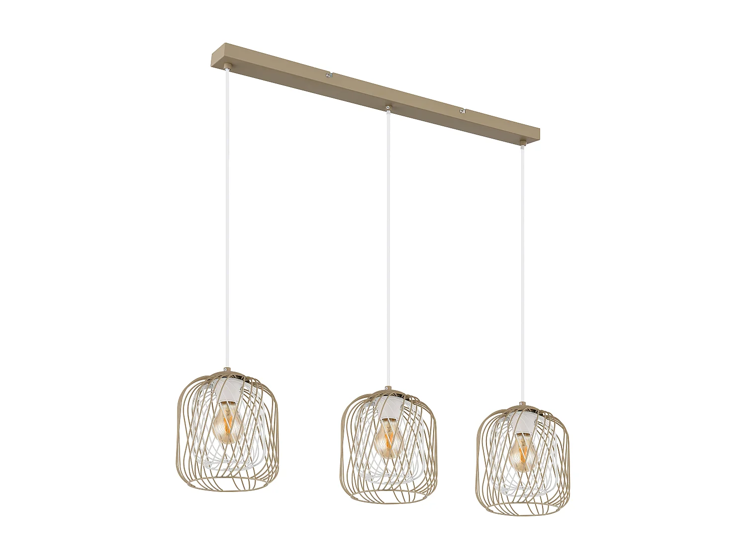 Hängeleuchte Metall sandfarben matt, 3x E27