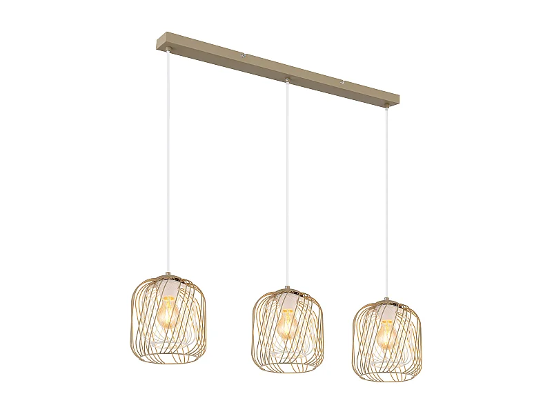 Suspension métal couleur sable mat, 3x E27