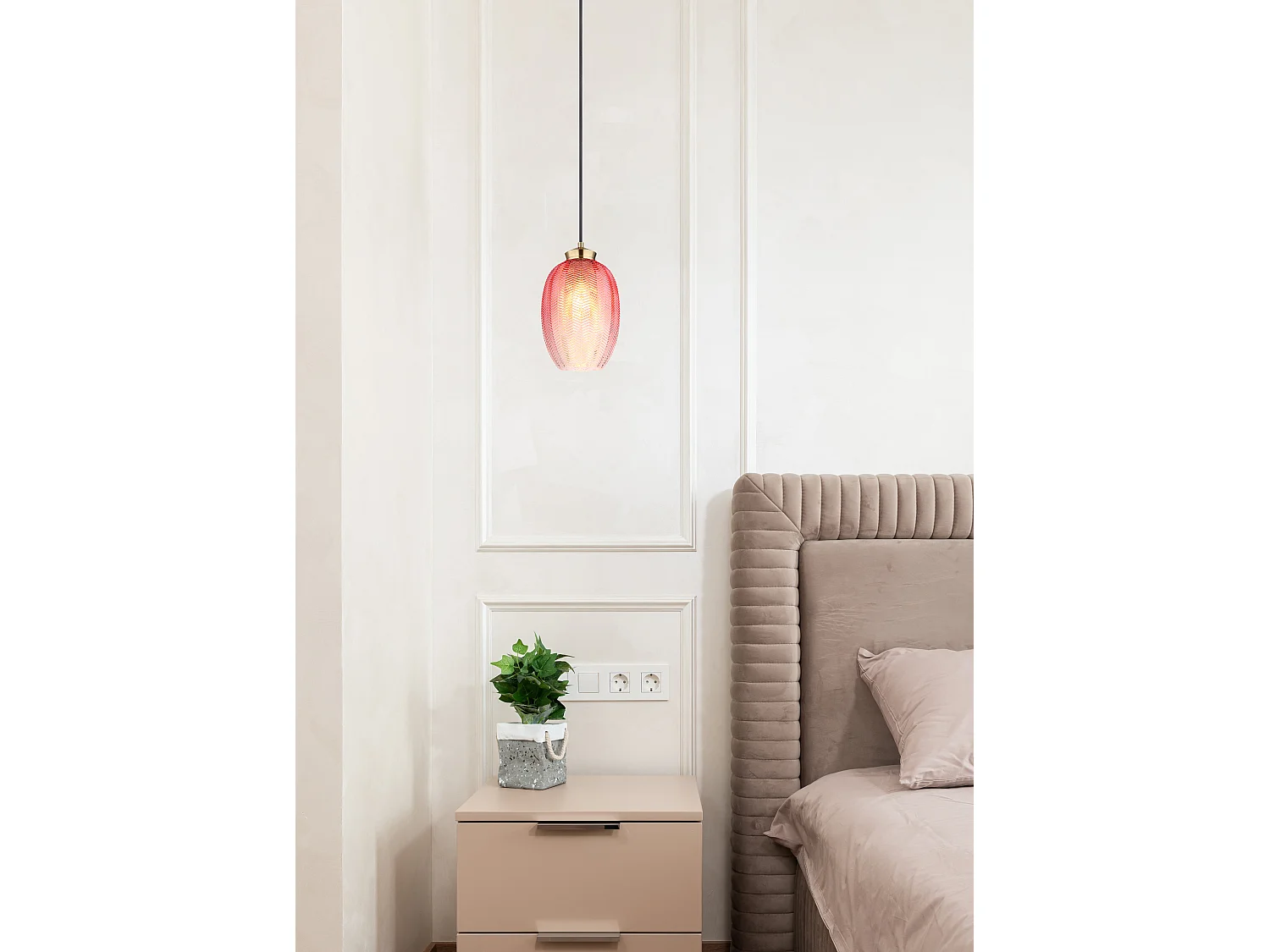 Lámpara colgante metal dorado mate, 1x E27