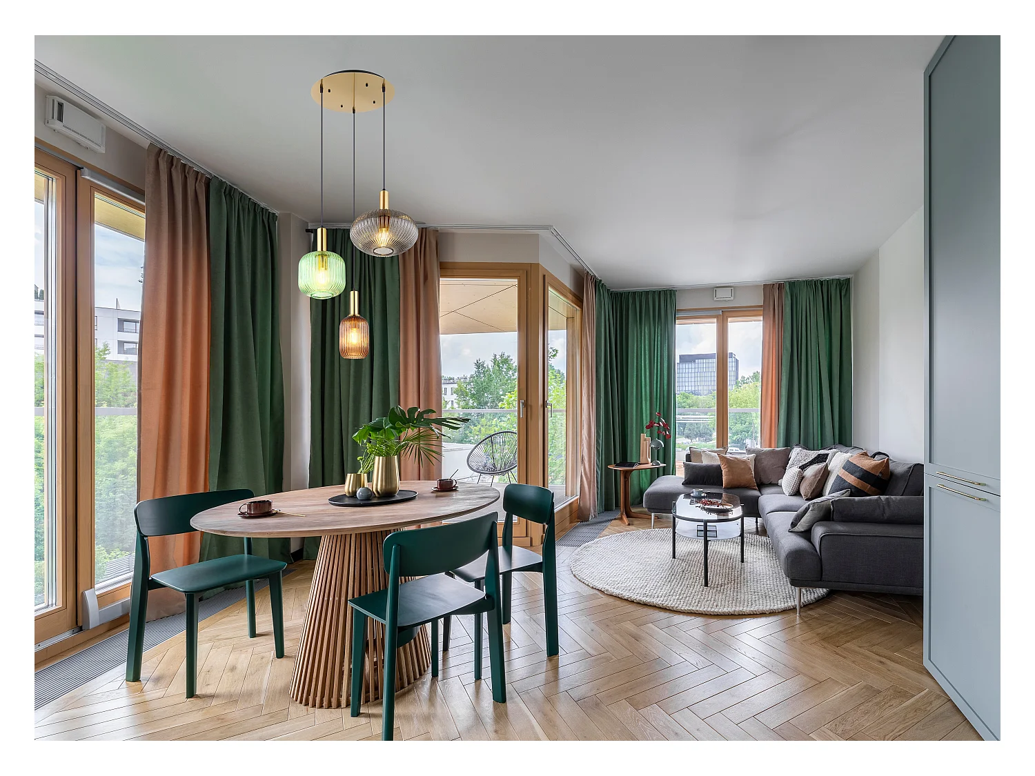 Suspension métal couleur laiton, 3x E27