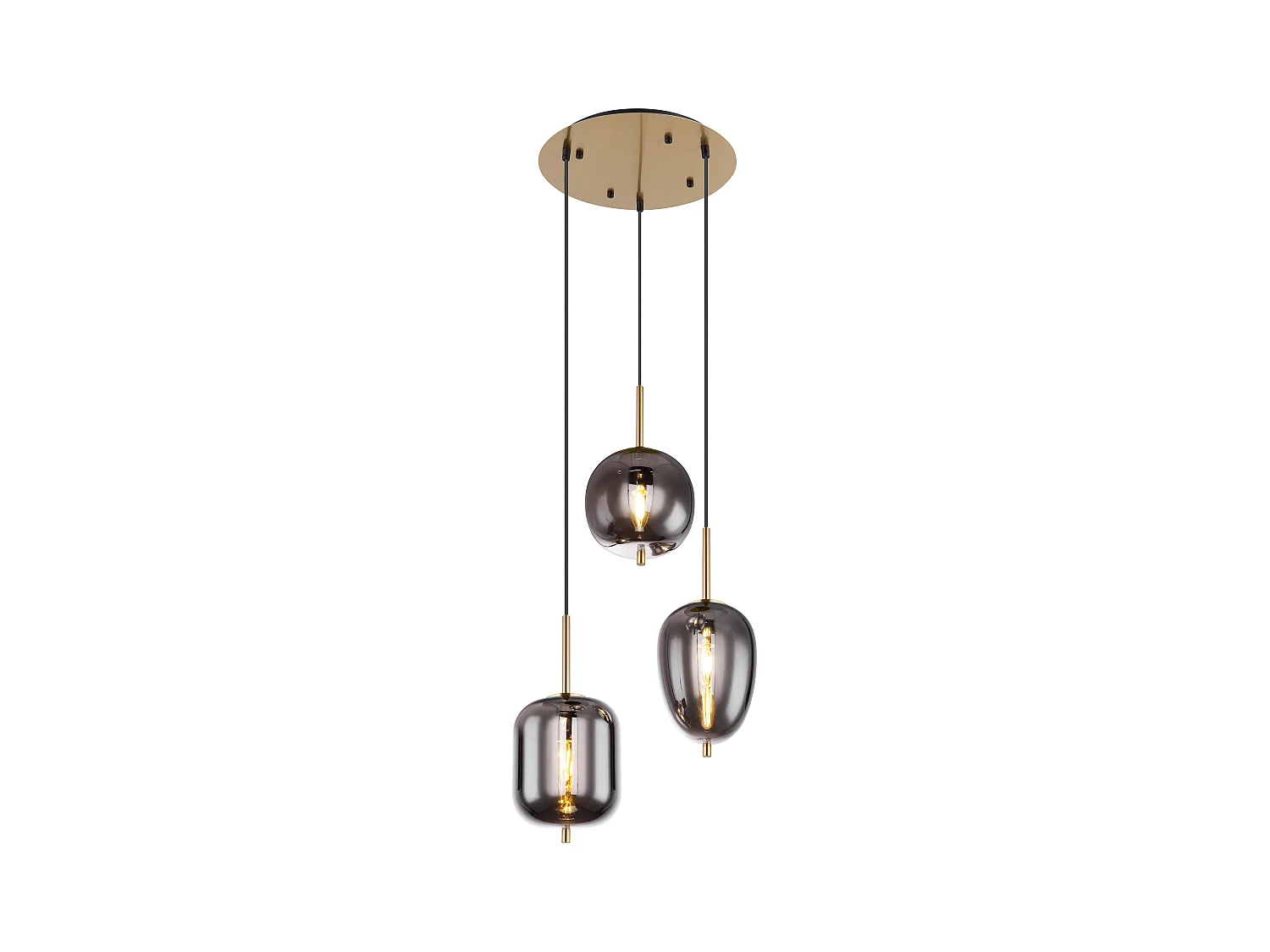 Suspension métal couleur laiton, 3x E14