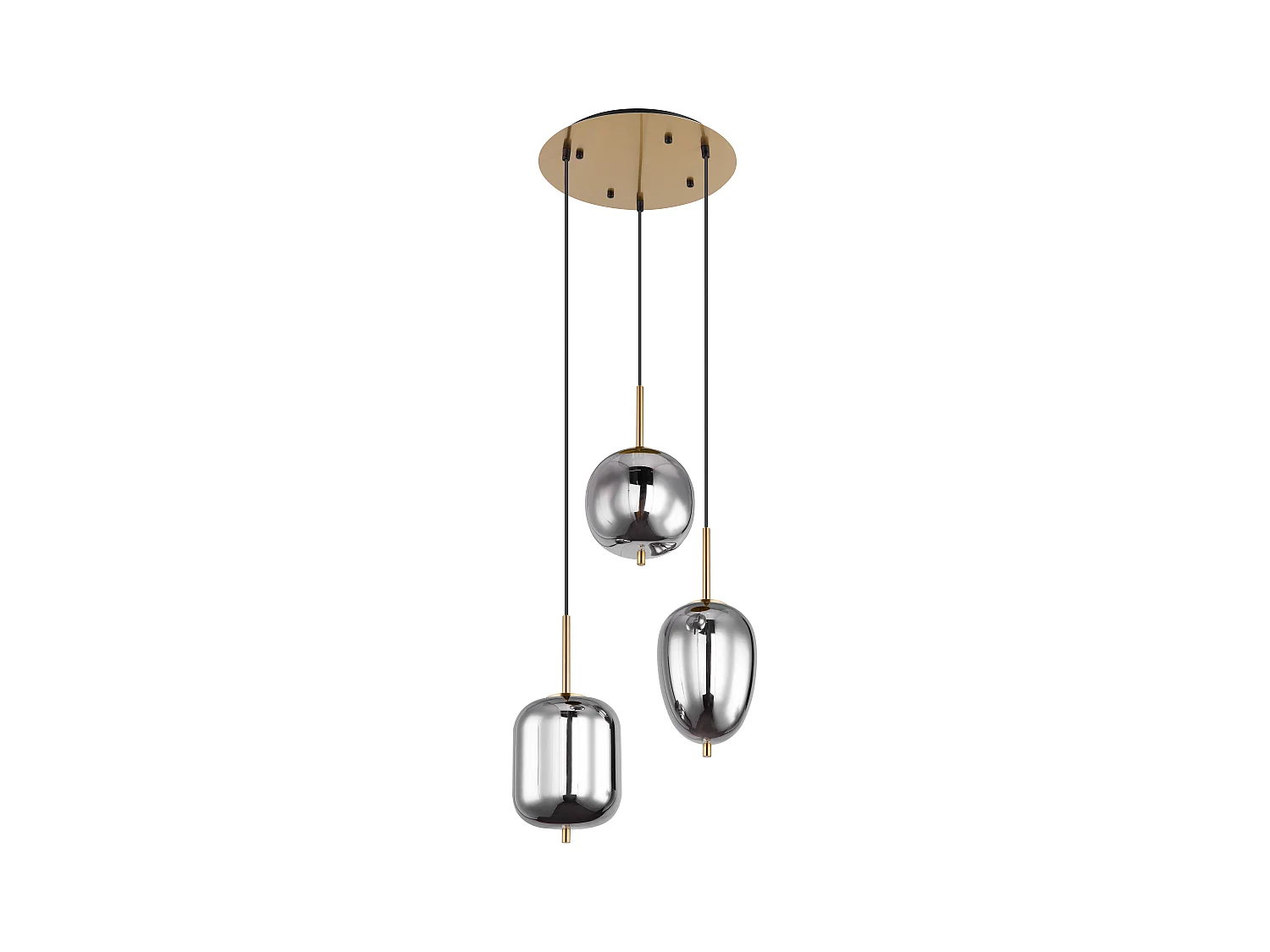 Suspension métal couleur laiton, 3x E14