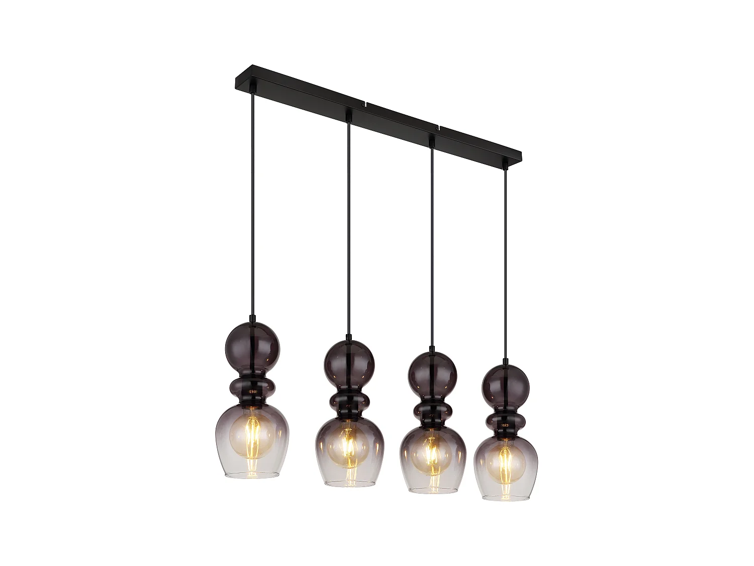 Hängeleuchte Metall schwarz matt, 4x E27