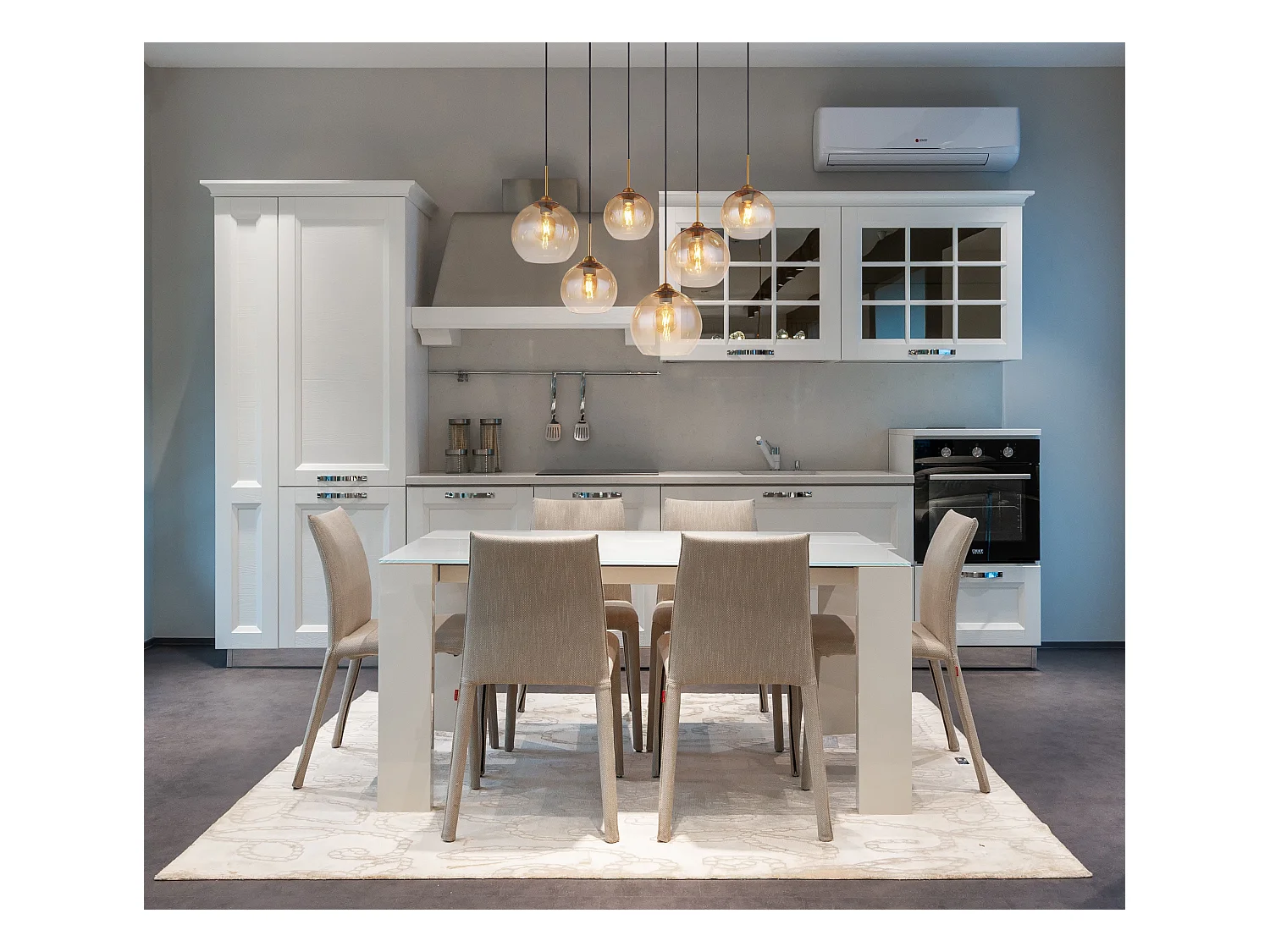 Suspension métal couleur laiton mat, 6x E27