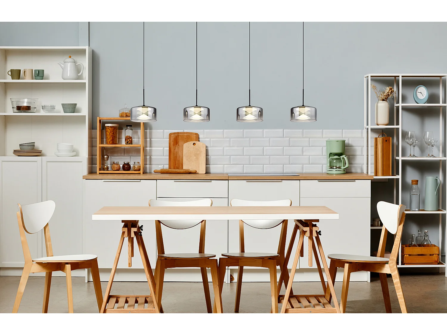 Hanglamp metaal zwart dof, LED