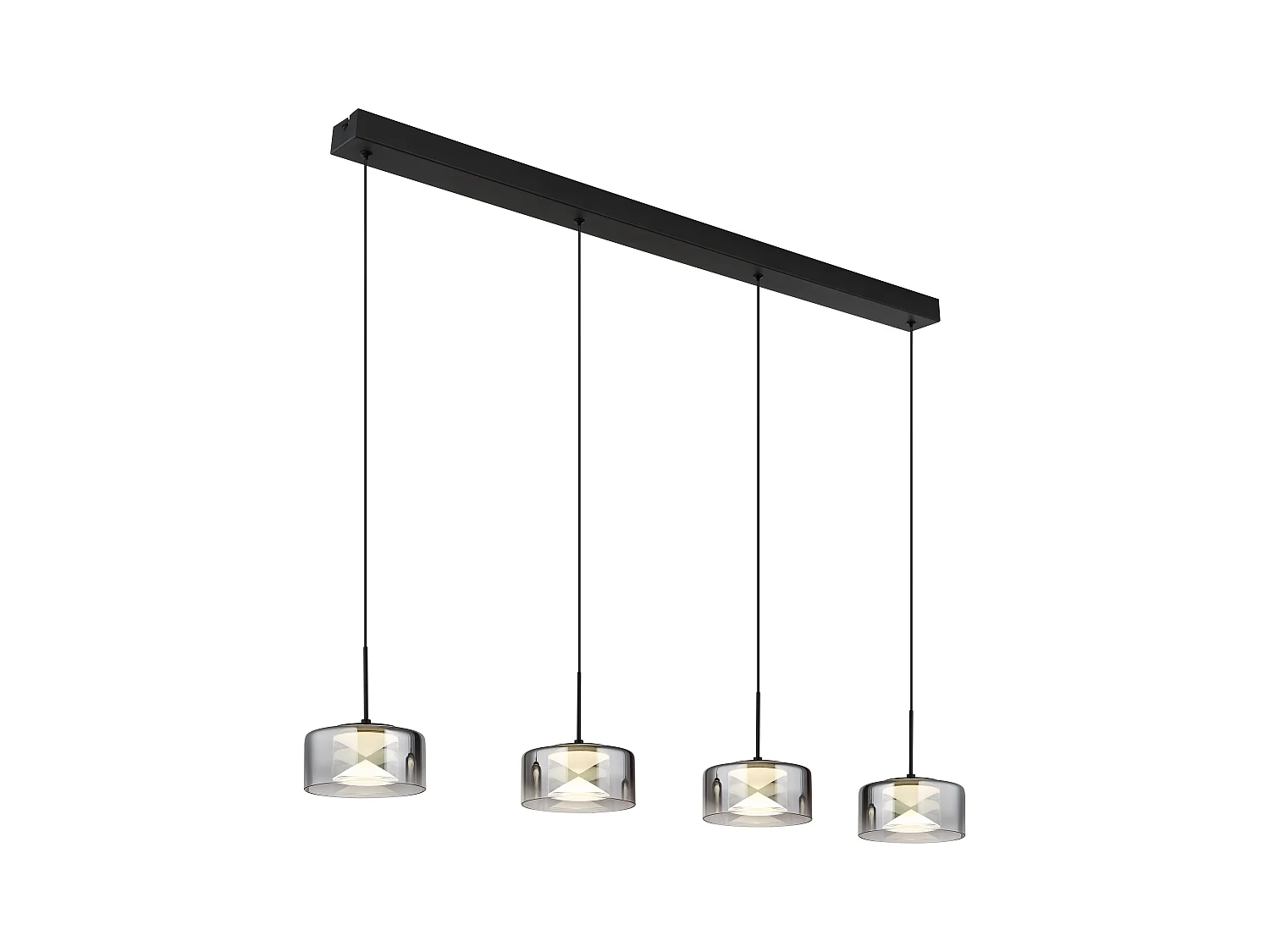 Suspension métal noir mat, LED