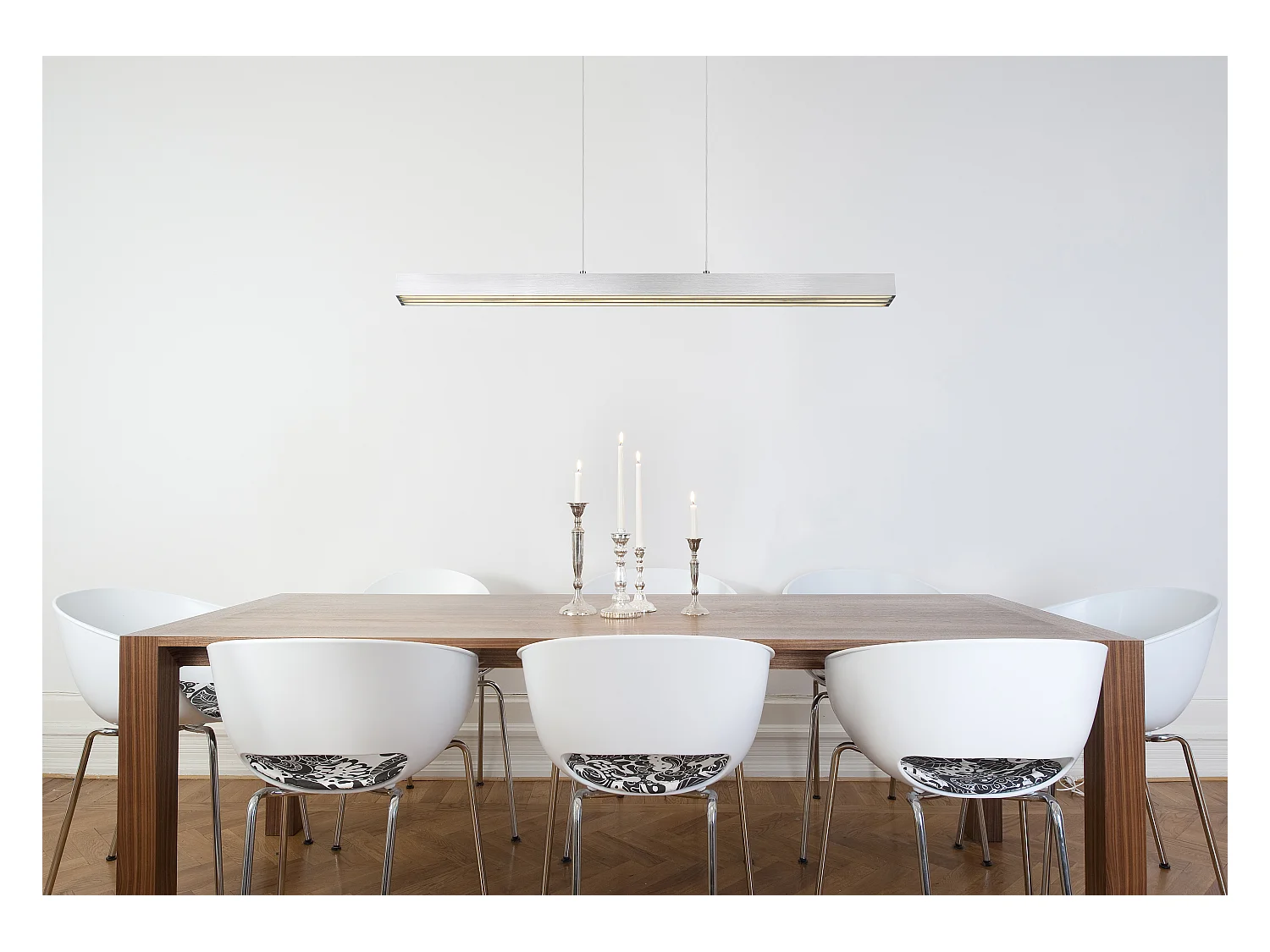 Suspension aluminium brossé, LED