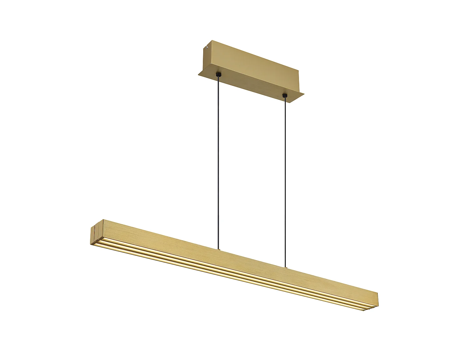 Suspension aluminium brossé couleur laiton antique, LED