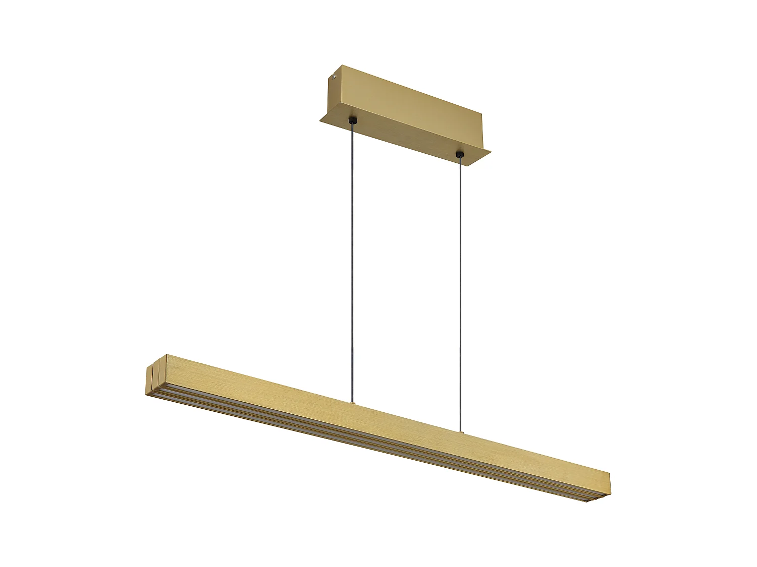 Suspension aluminium brossé couleur laiton antique, LED