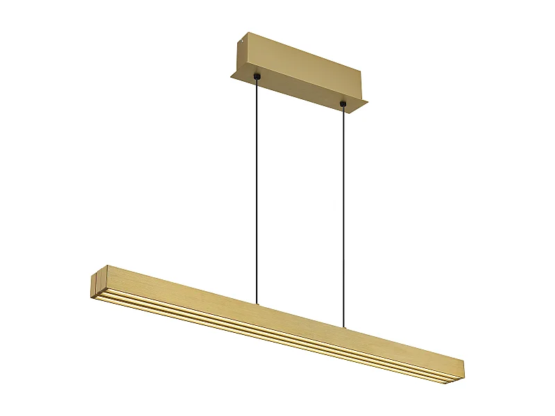 Suspension aluminium brossé couleur laiton antique, LED