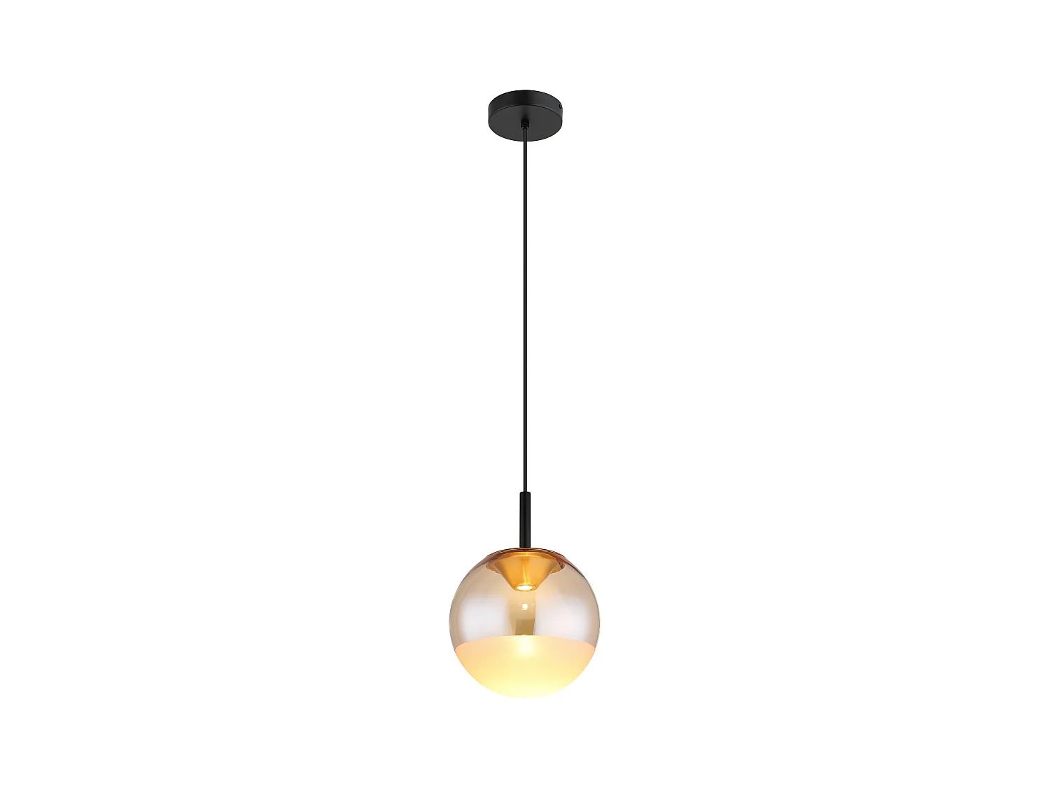 Suspension métal noir mat, LED