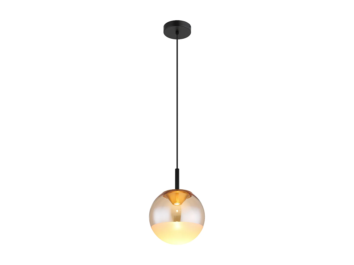 Suspension métal noir mat, LED