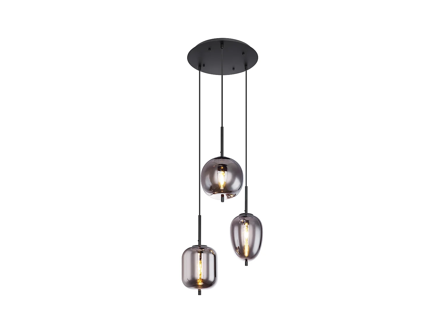 Hängeleuchte Metall schwarz, 3x E14