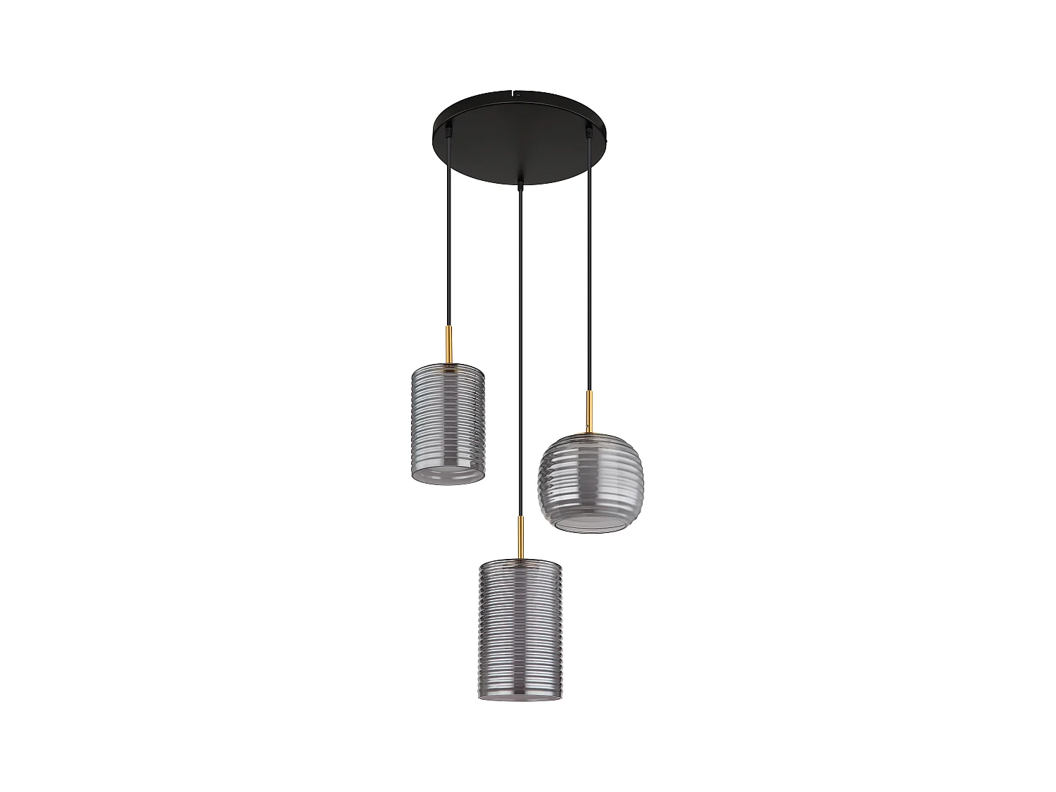Suspension métal noir mat, LED