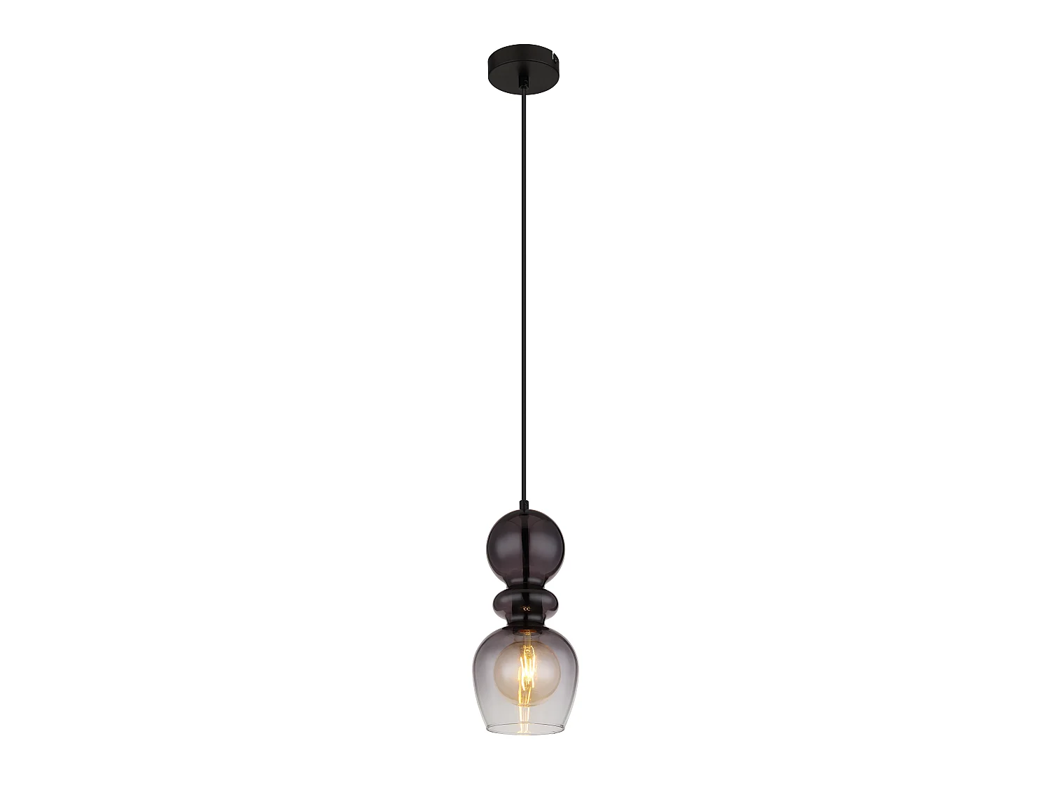 Suspension métal noir mat, 1x E27