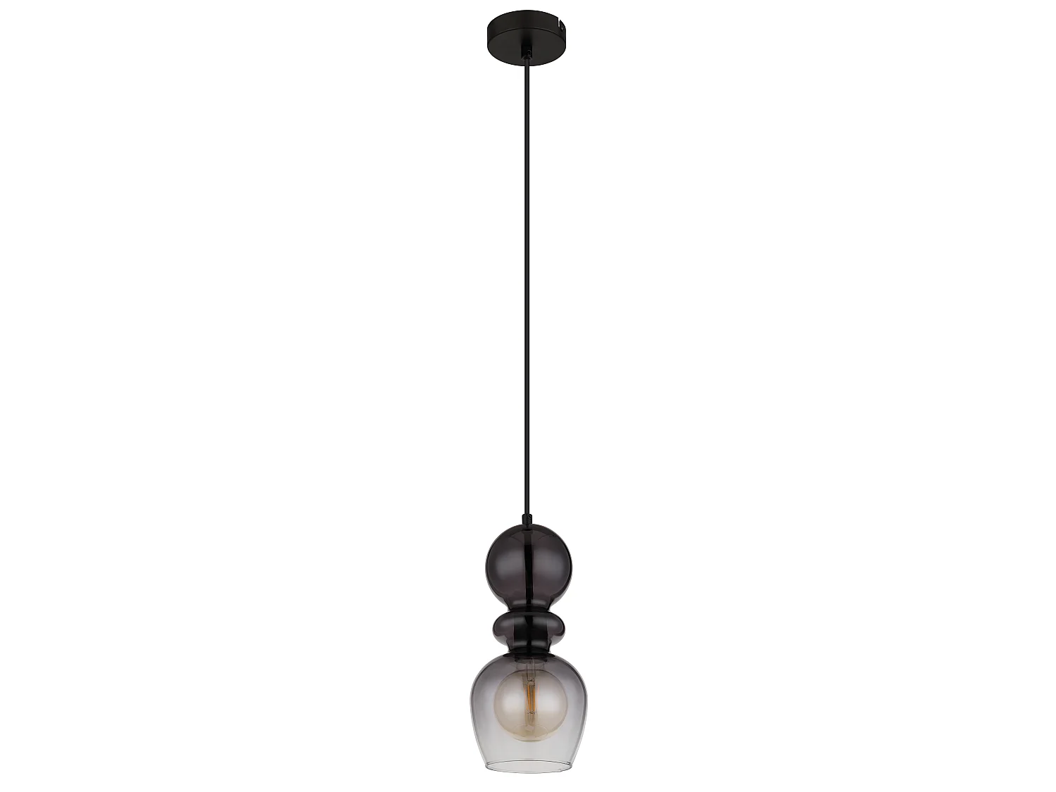 Suspension métal noir mat, 1x E27