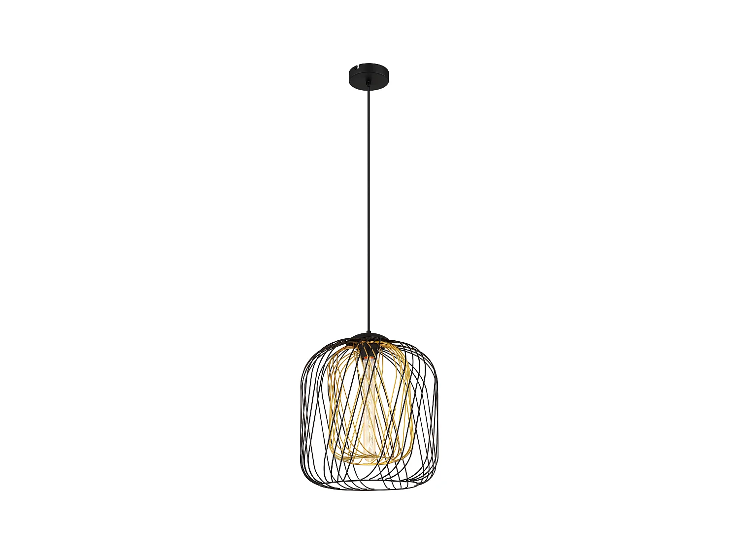 Suspension métal noir mat, 1x E27
