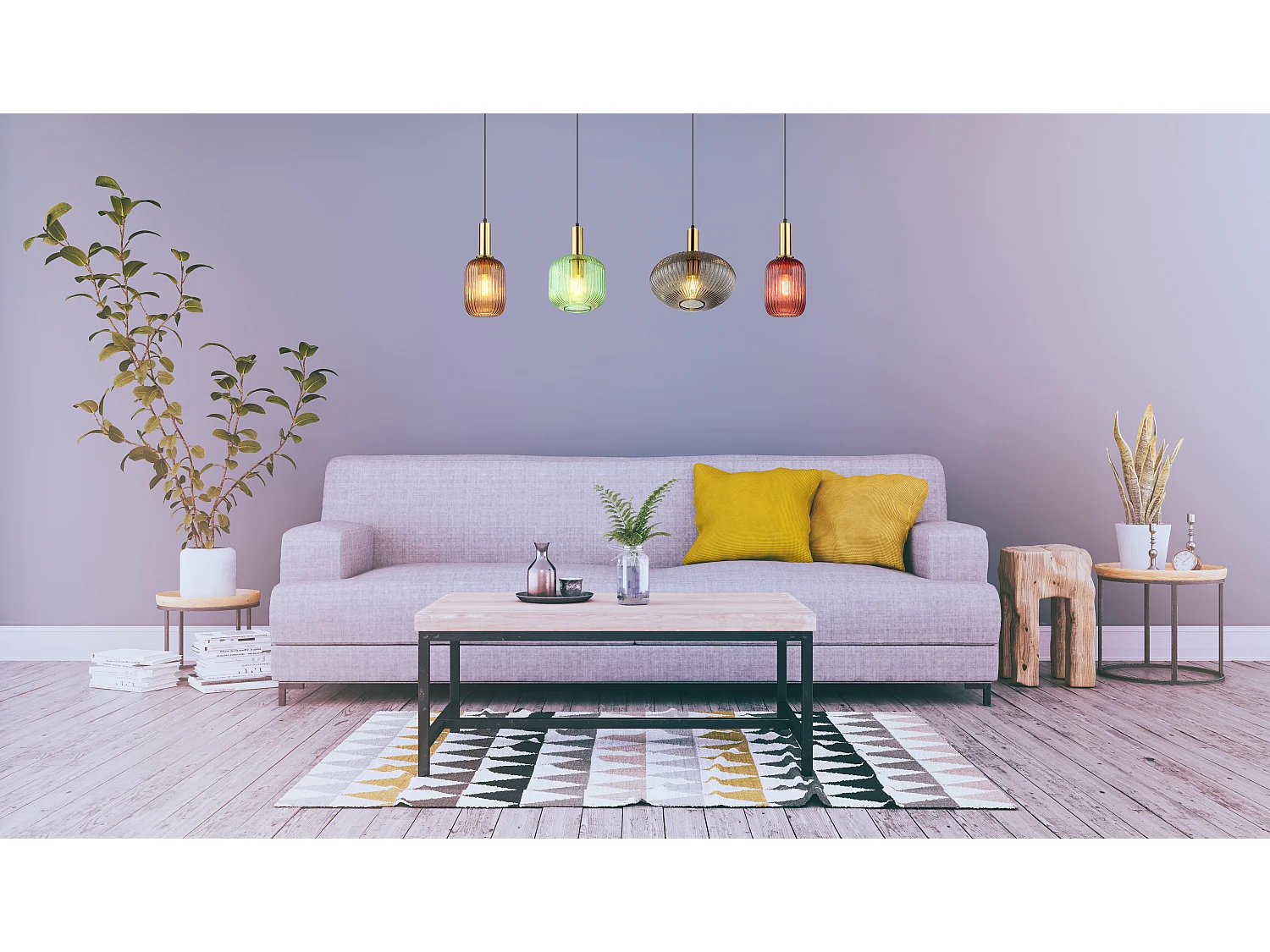 Hängeleuchte Metall messingfarben, 4x E27