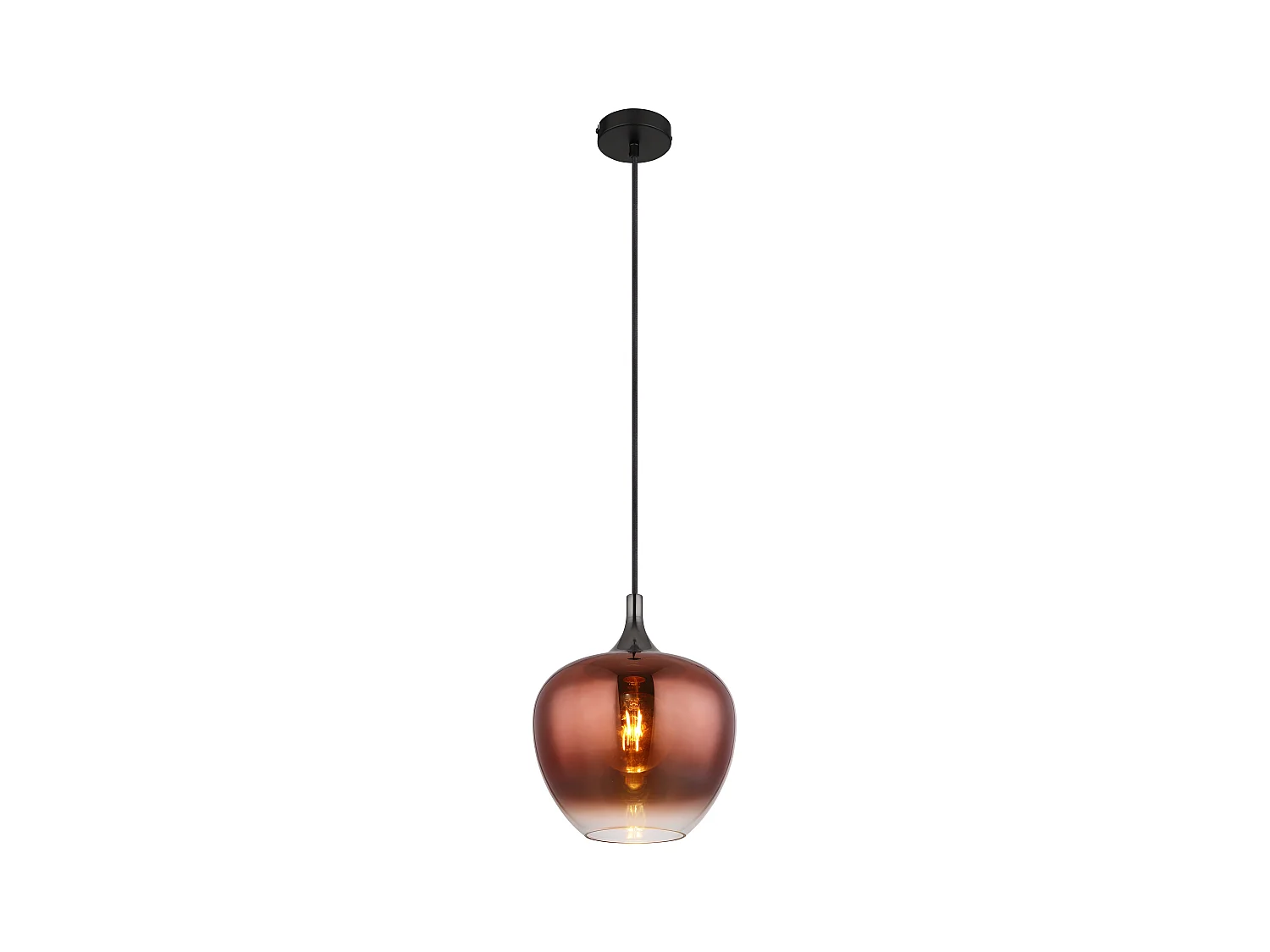 Suspension métal noir mat, 1x E27