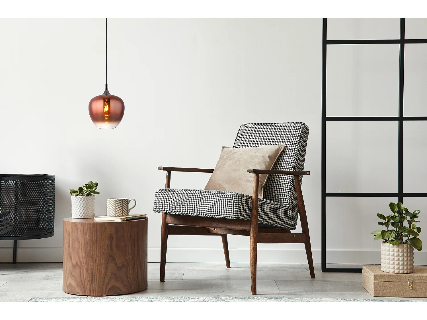 Hängeleuchte Metall schwarz matt, 1x E27