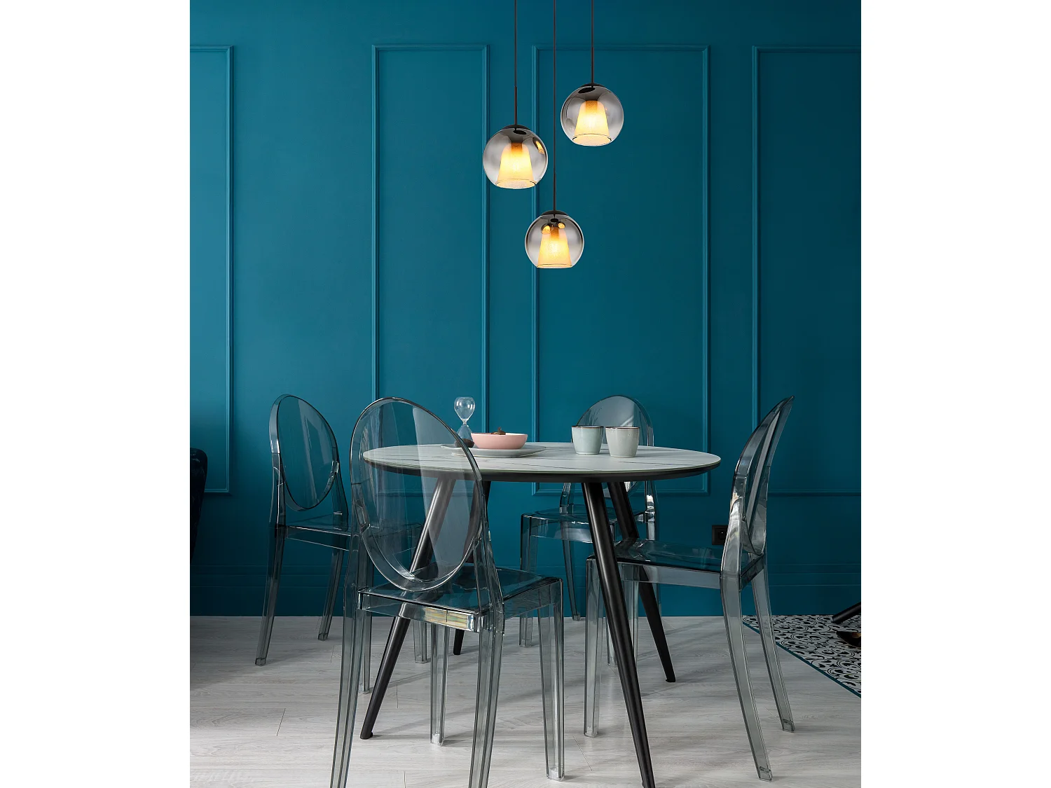 Hängeleuchte Metall schwarz matt, 3x E27