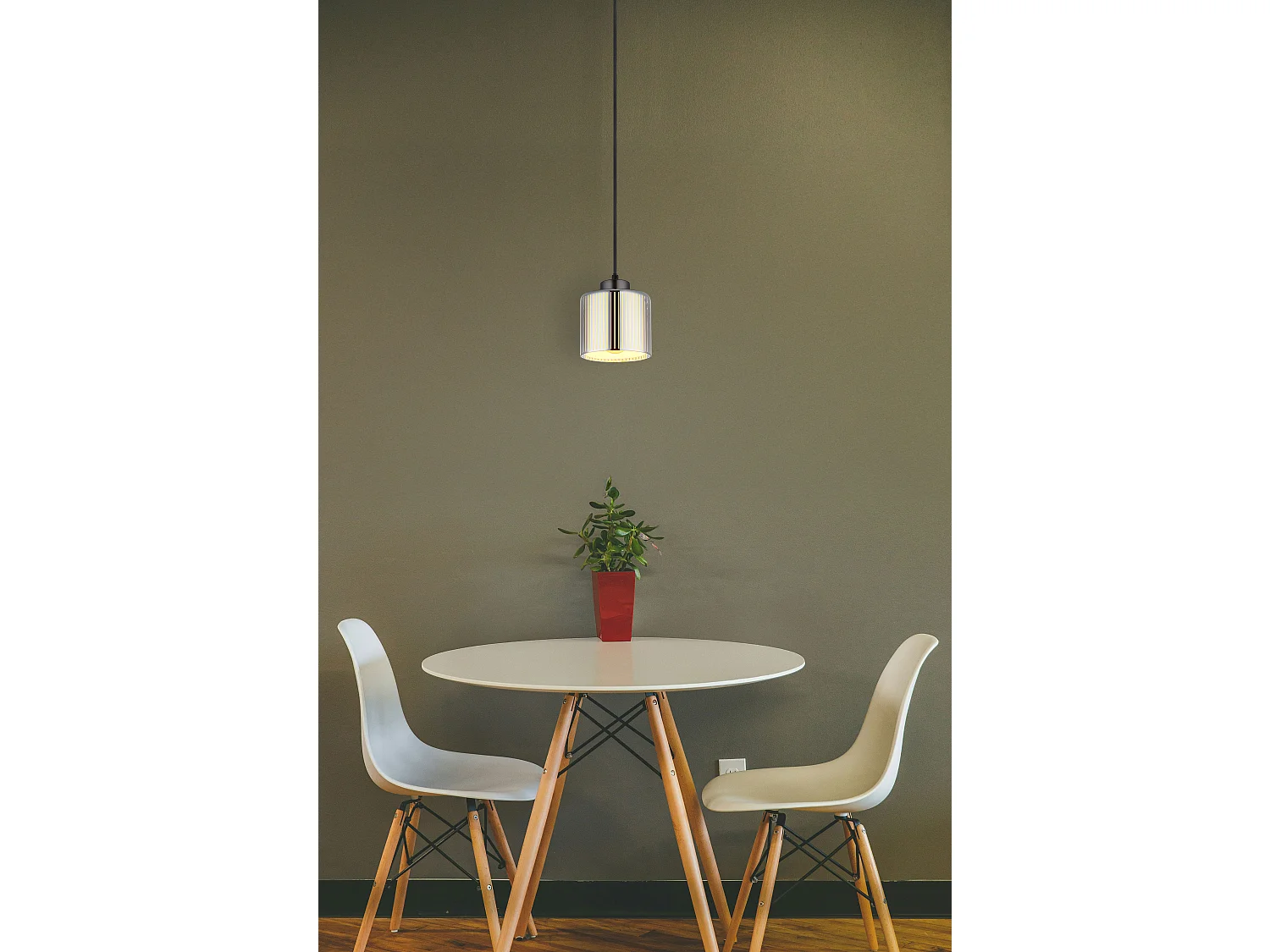 Suspension métal noir chromé/gunmetal mat, 1x E27