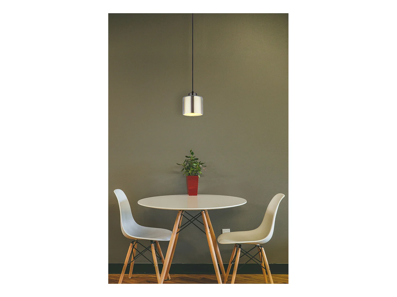 Suspension métal noir chromé/gunmetal mat, 1x E27