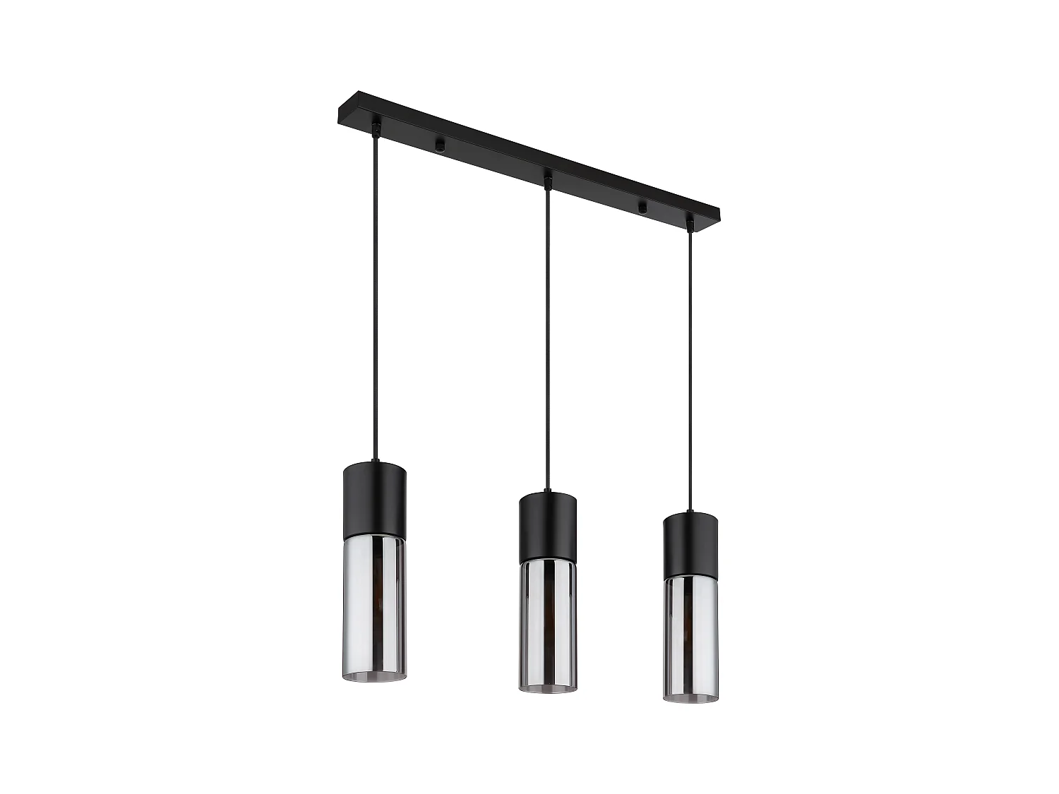 Lámpara colgante metal negro mate, 3x E27