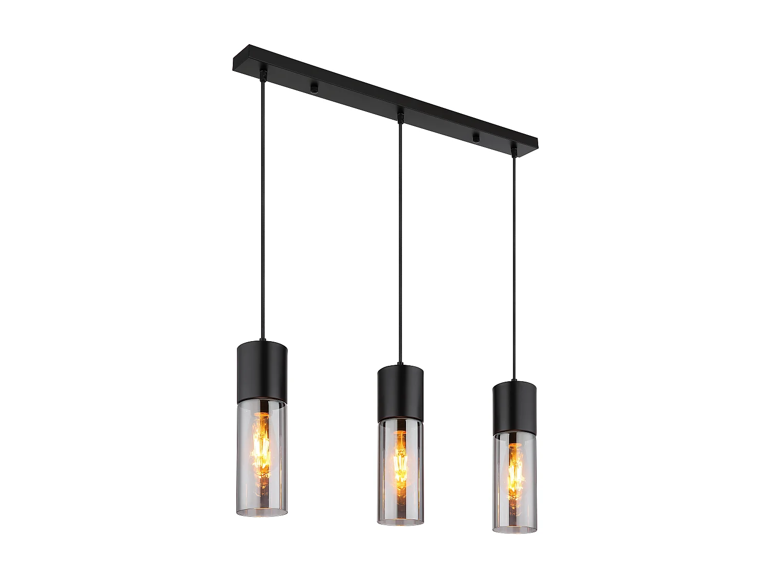 Suspension métal noir mat, 3x E27