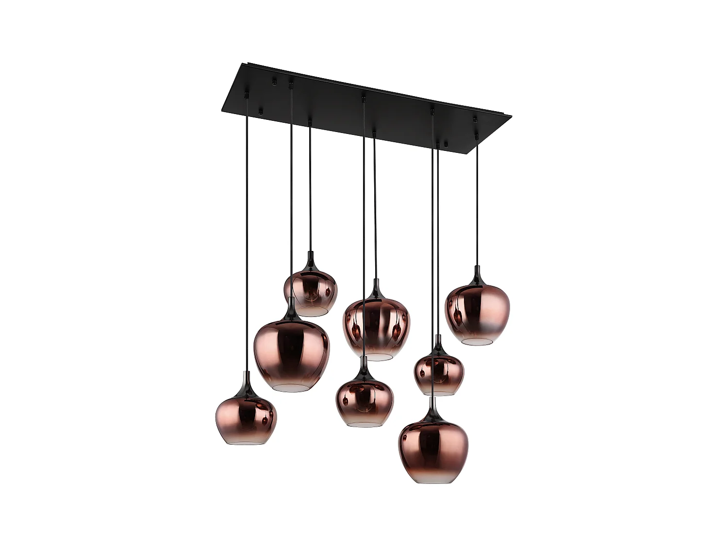 Suspension métal noir mat, 8x E27