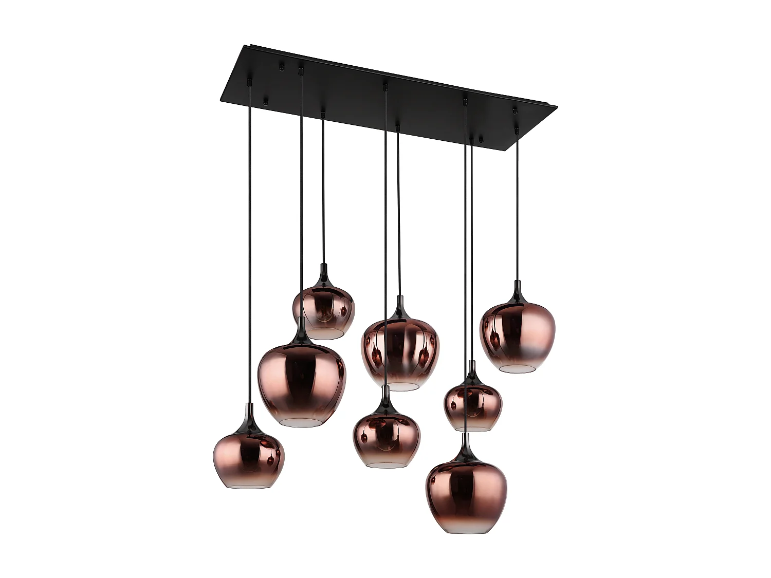 Suspension métal noir mat, 8x E27