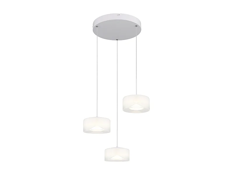 Suspension métal blanc mat, LED