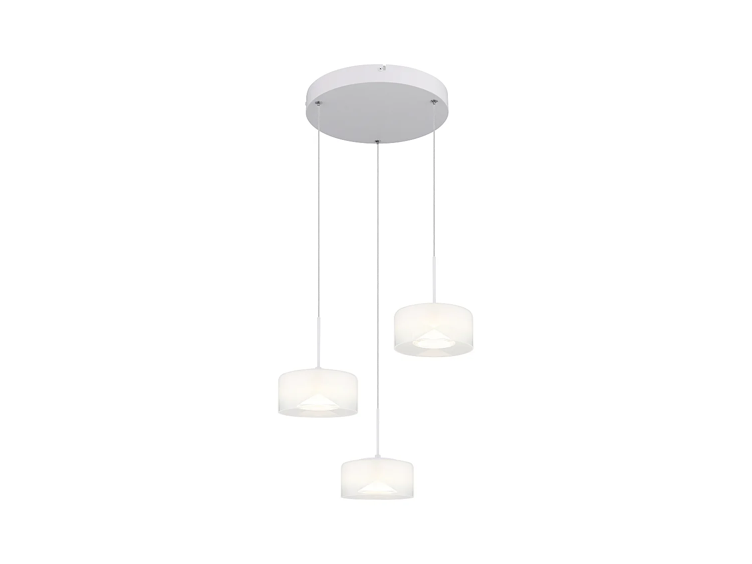 Suspension métal blanc mat, LED