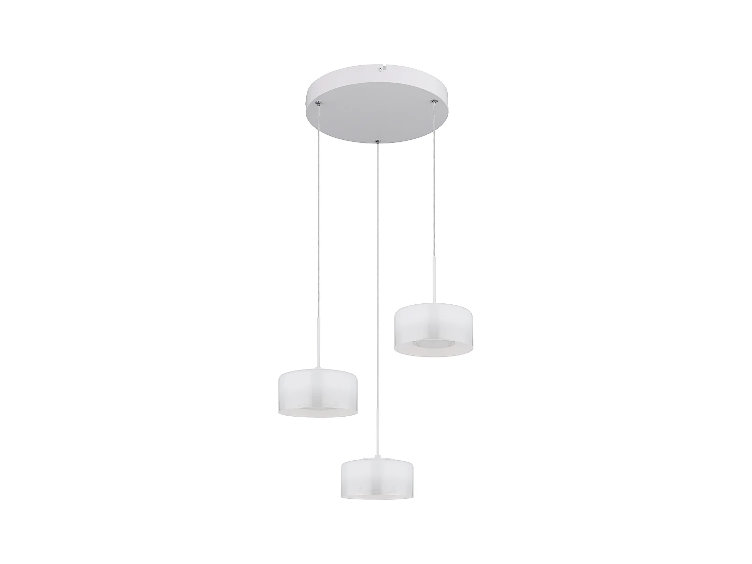 Suspension métal blanc mat, LED