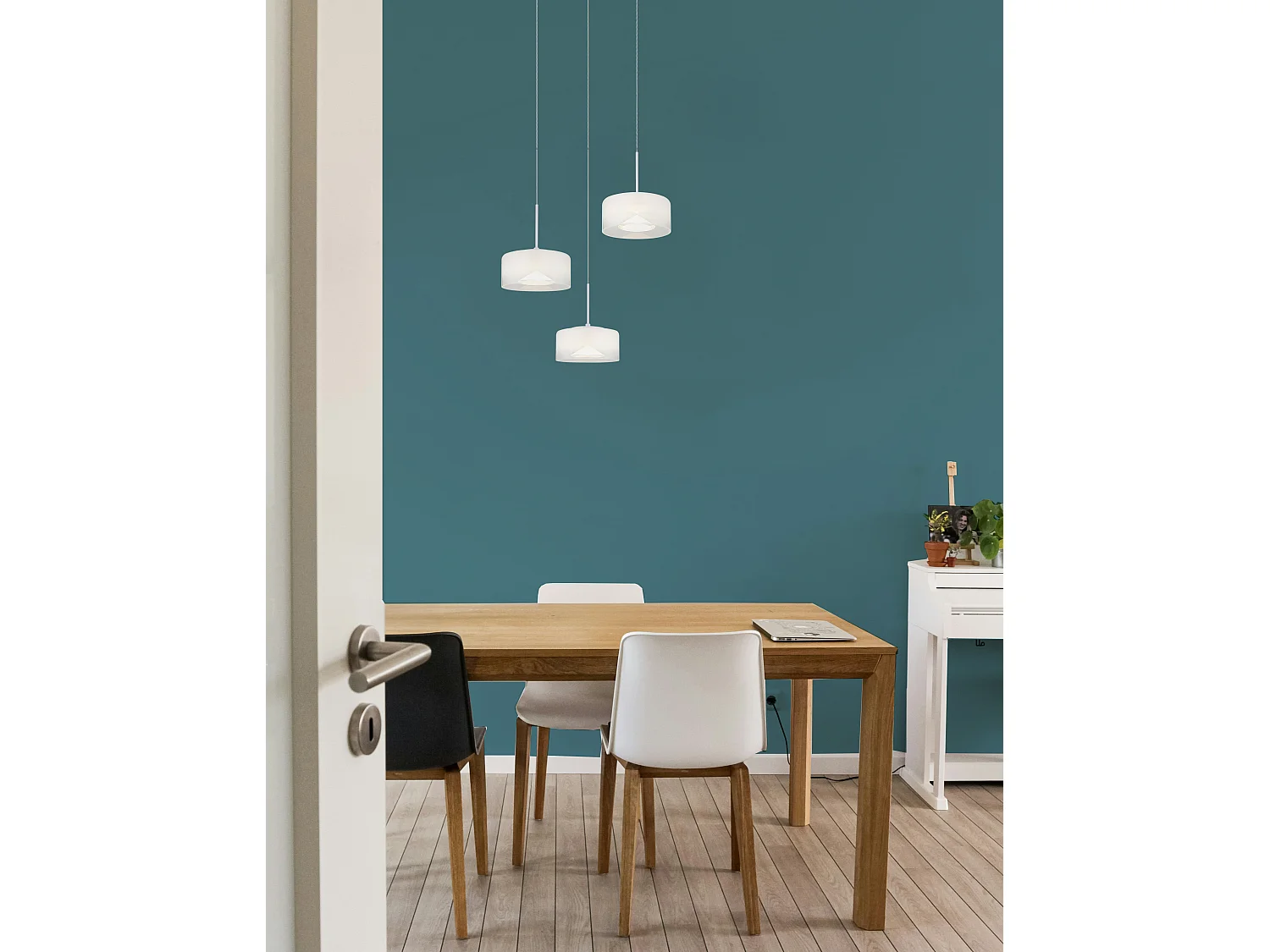 Hängeleuchte Metall weiß matt, LED