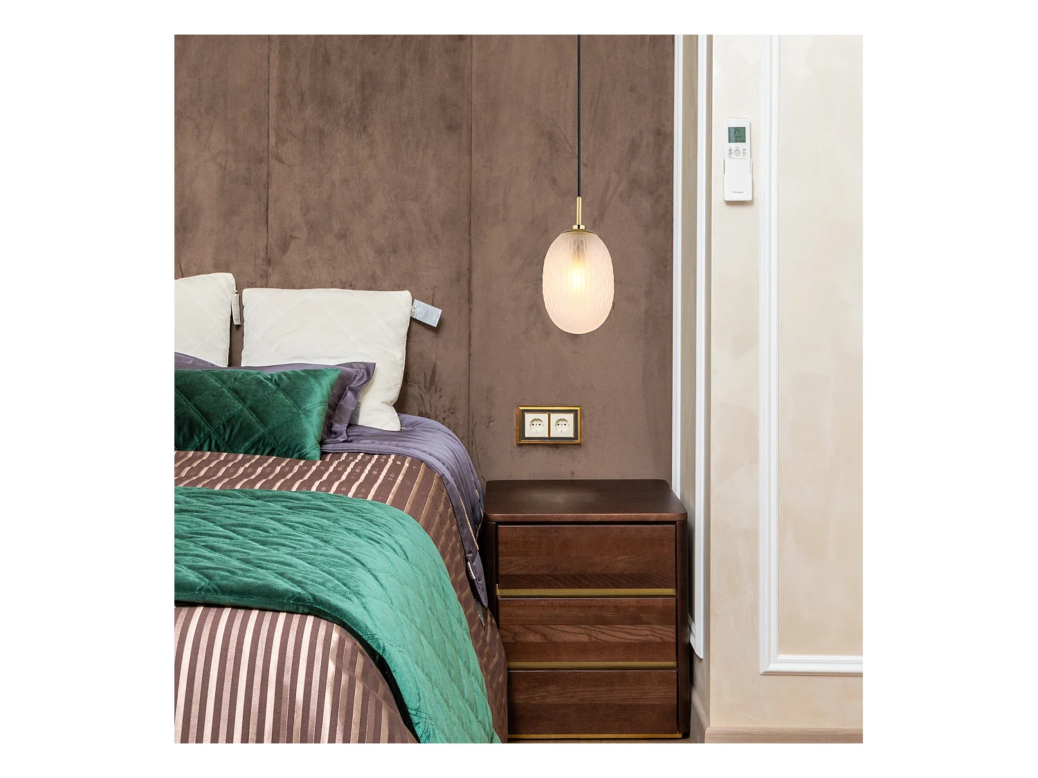 Hängeleuchte Metall goldfarben matt, 1x E14