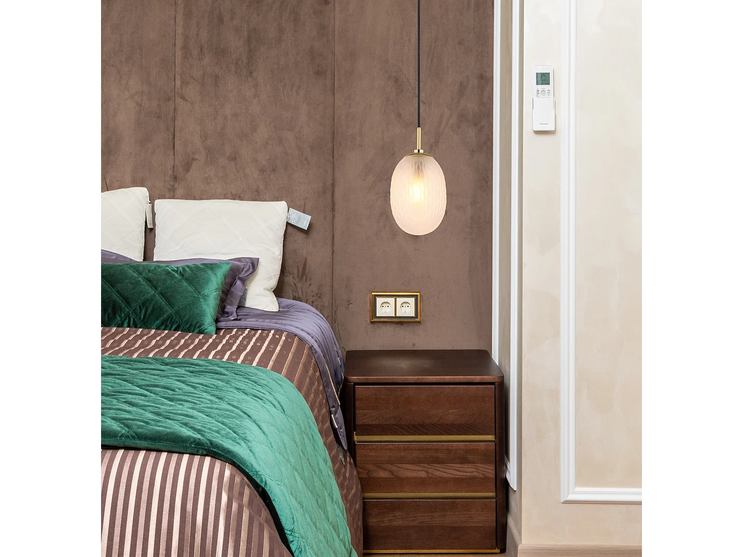 Suspension métal couleur or mat, 1x E14