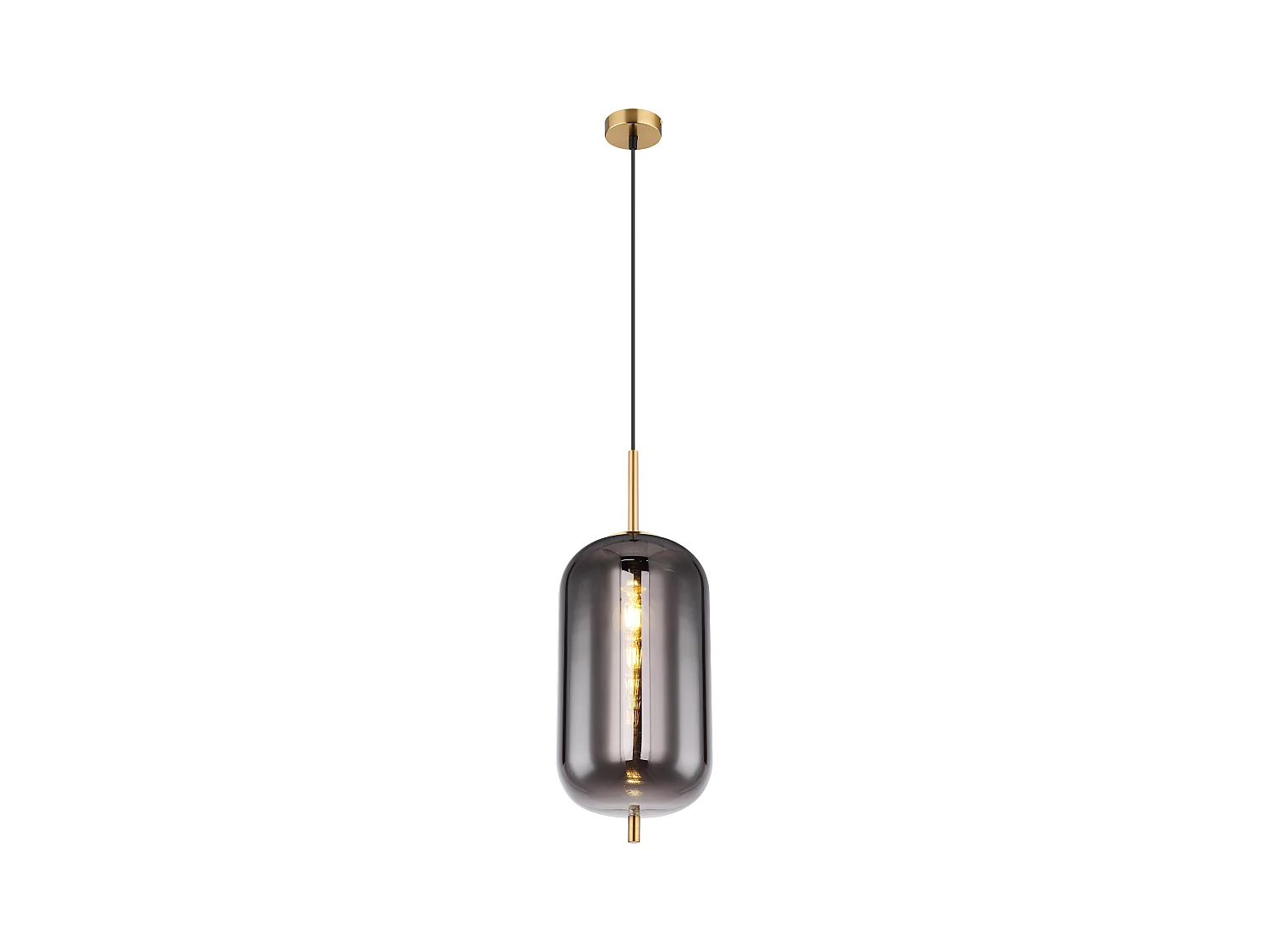 Suspension métal couleur laiton, 1x E27