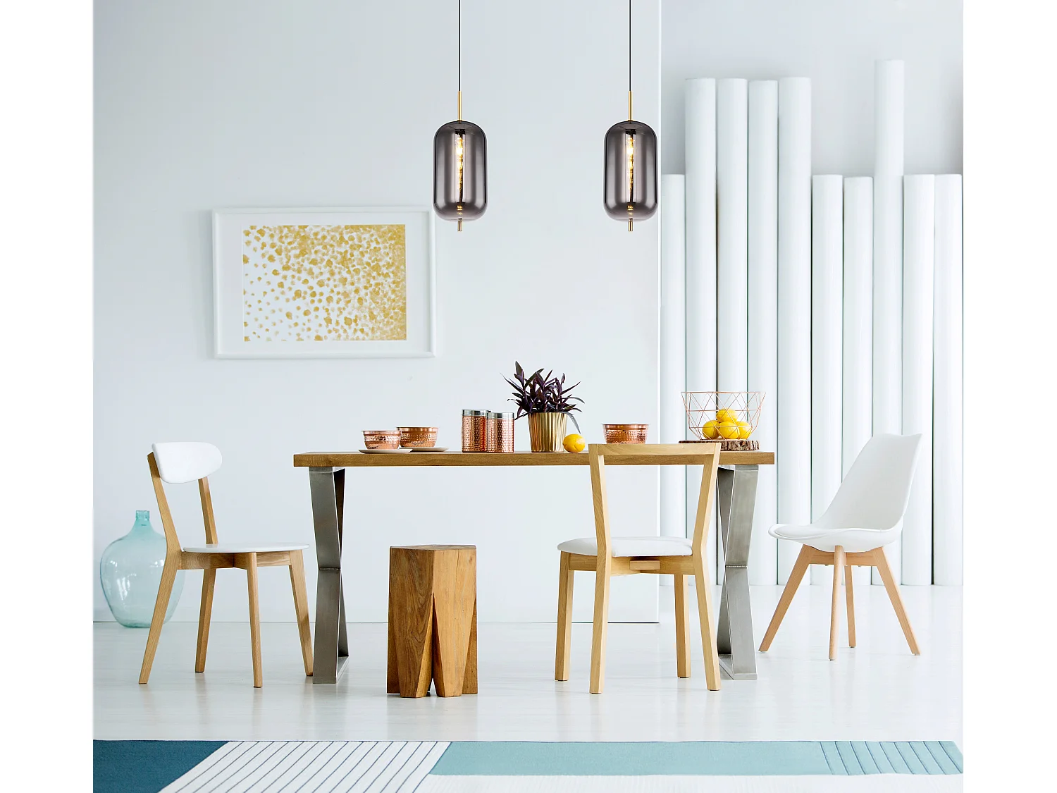 Lámpara colgante metal de color latón, 1x E27