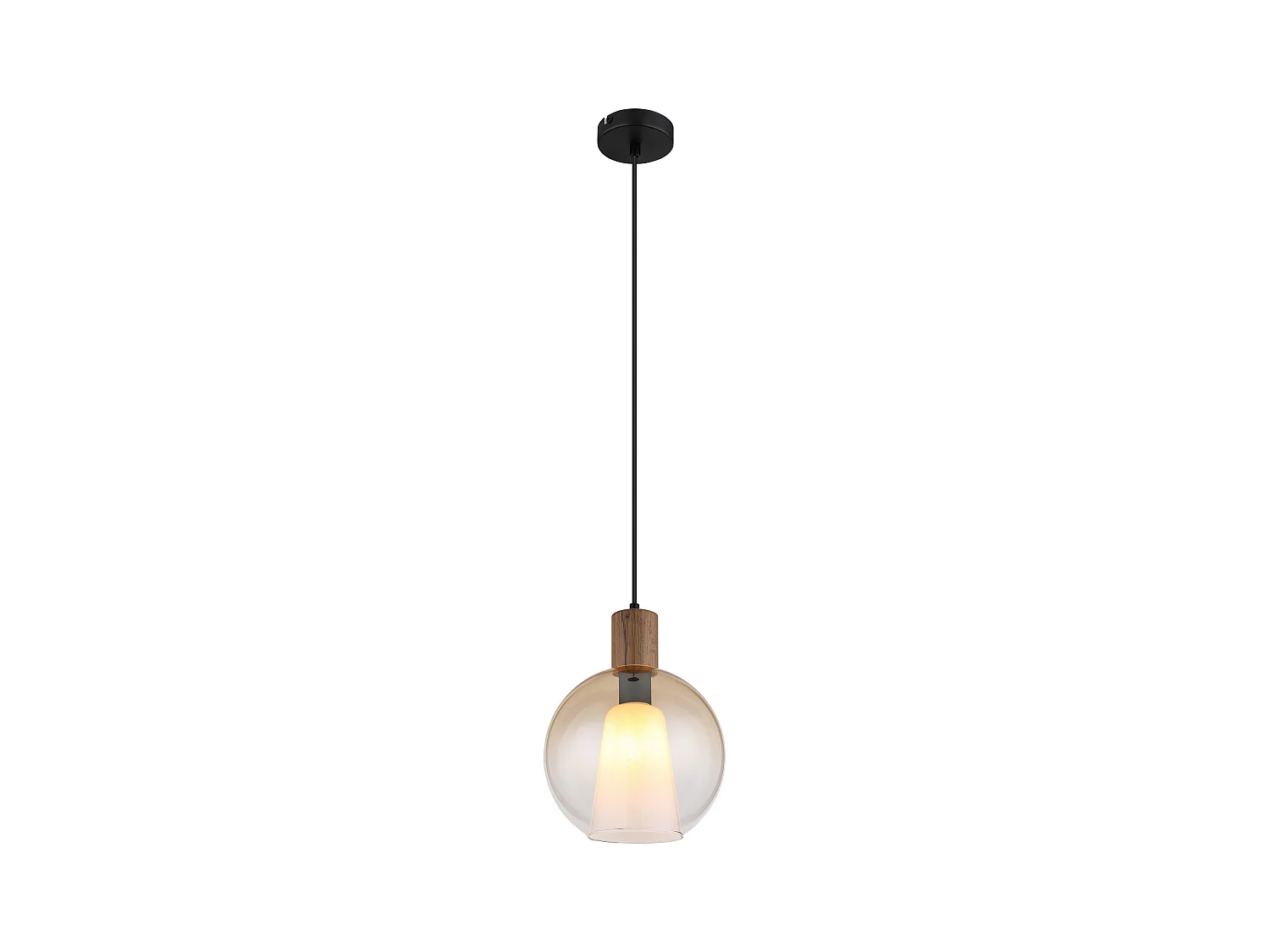 Suspension métal noir mat, 1x E27
