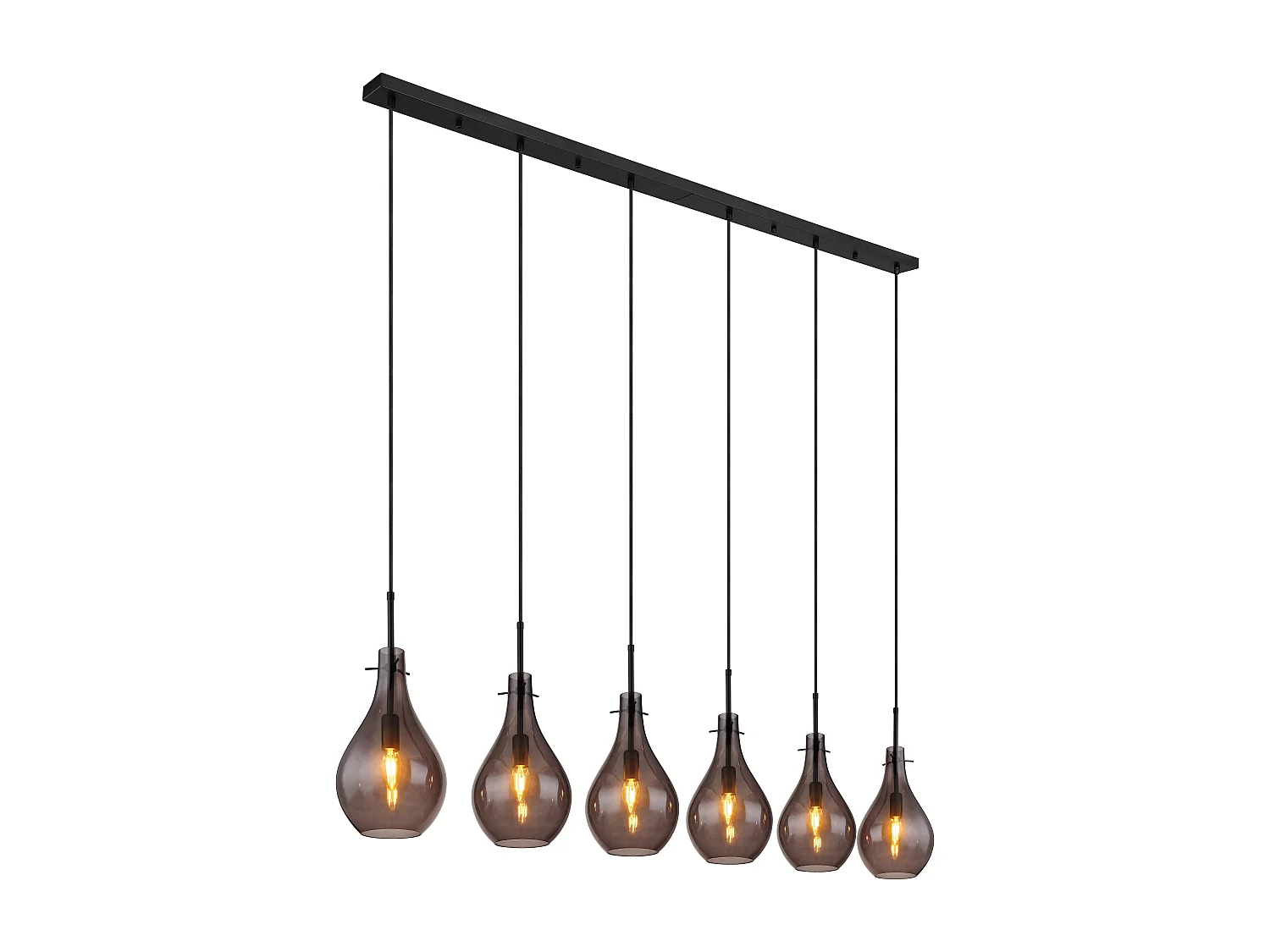 Hängeleuchte Metall schwarz matt, 6x E14