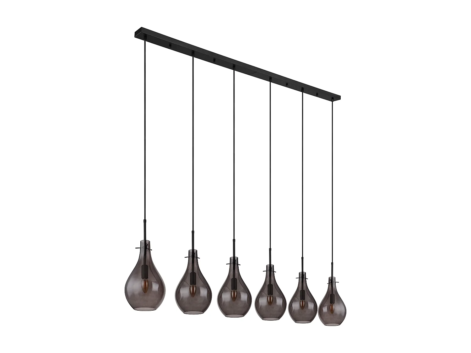 Hängeleuchte Metall schwarz matt, 6x E14