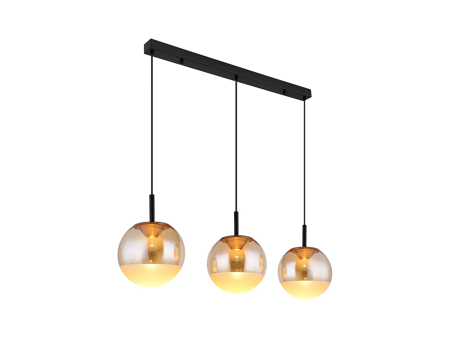 Suspension métal noir mat, LED