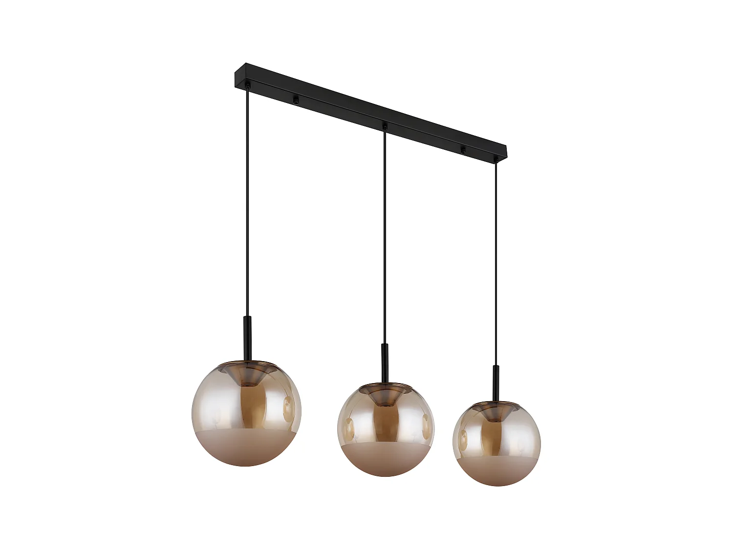 Suspension métal noir mat, LED