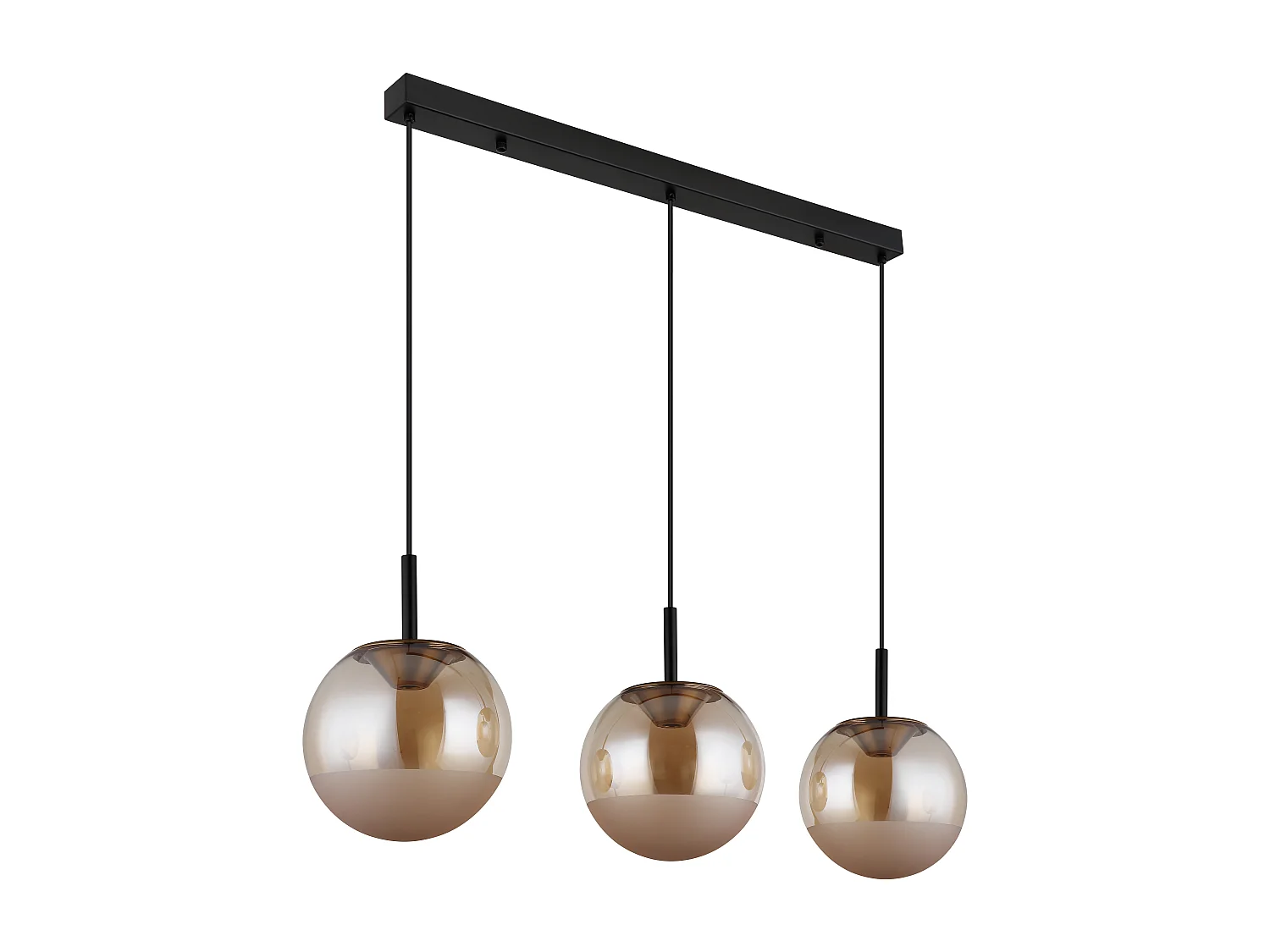 Suspension métal noir mat, LED