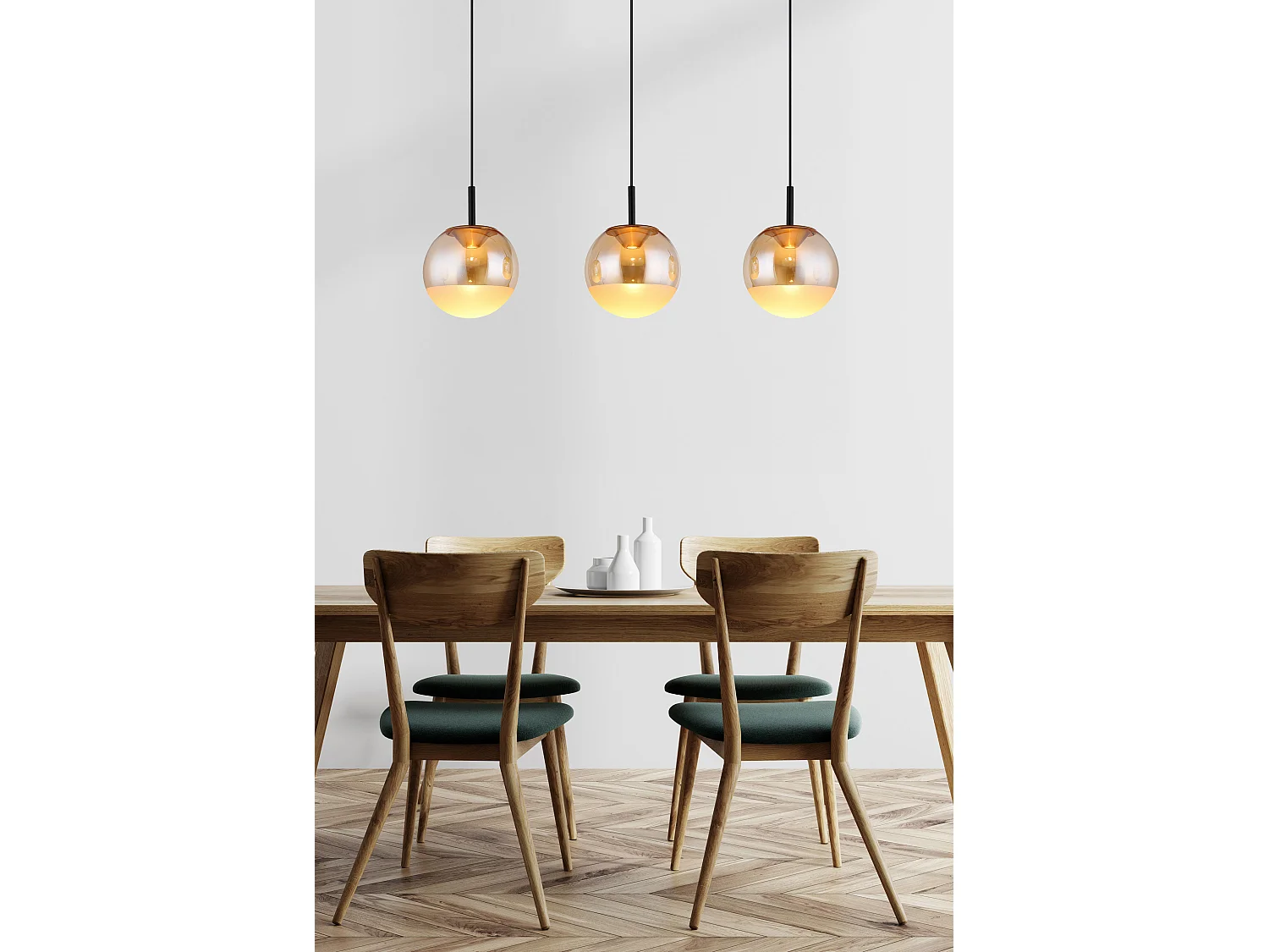 Suspension métal noir mat, LED