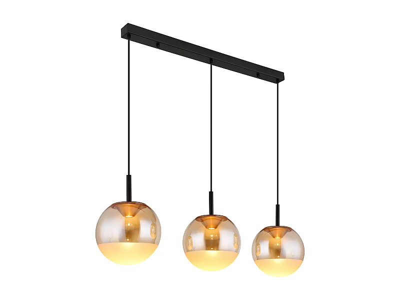 Suspension métal noir mat, LED