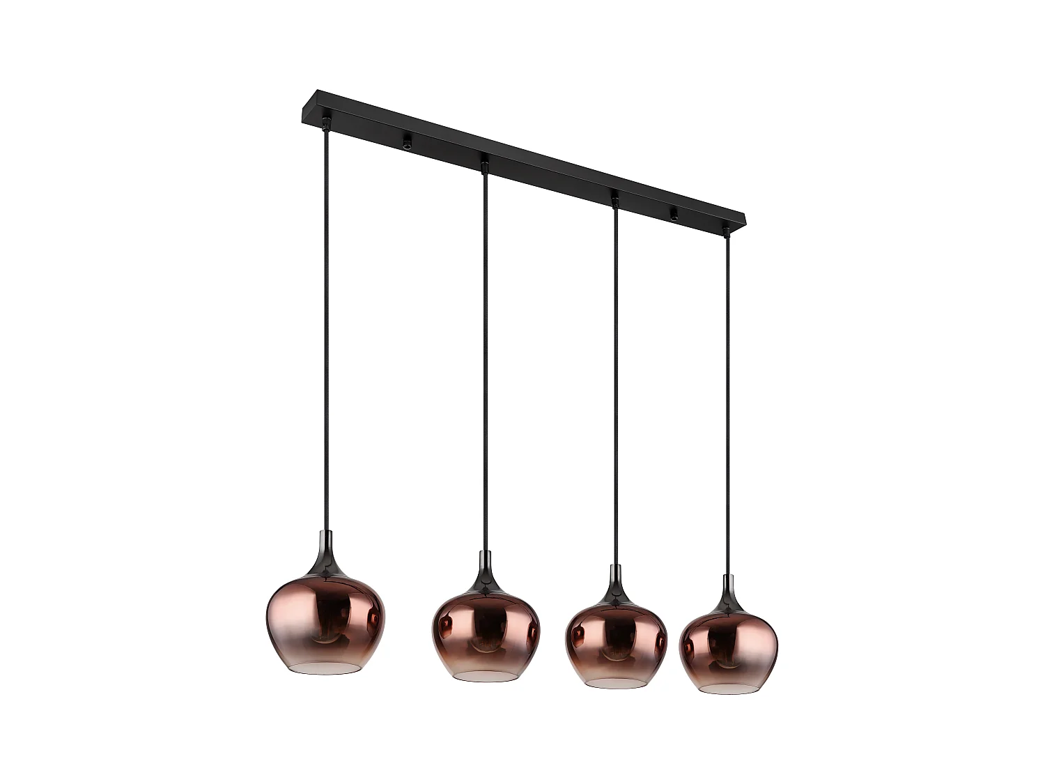 Suspension métal noir mat, 4x E27