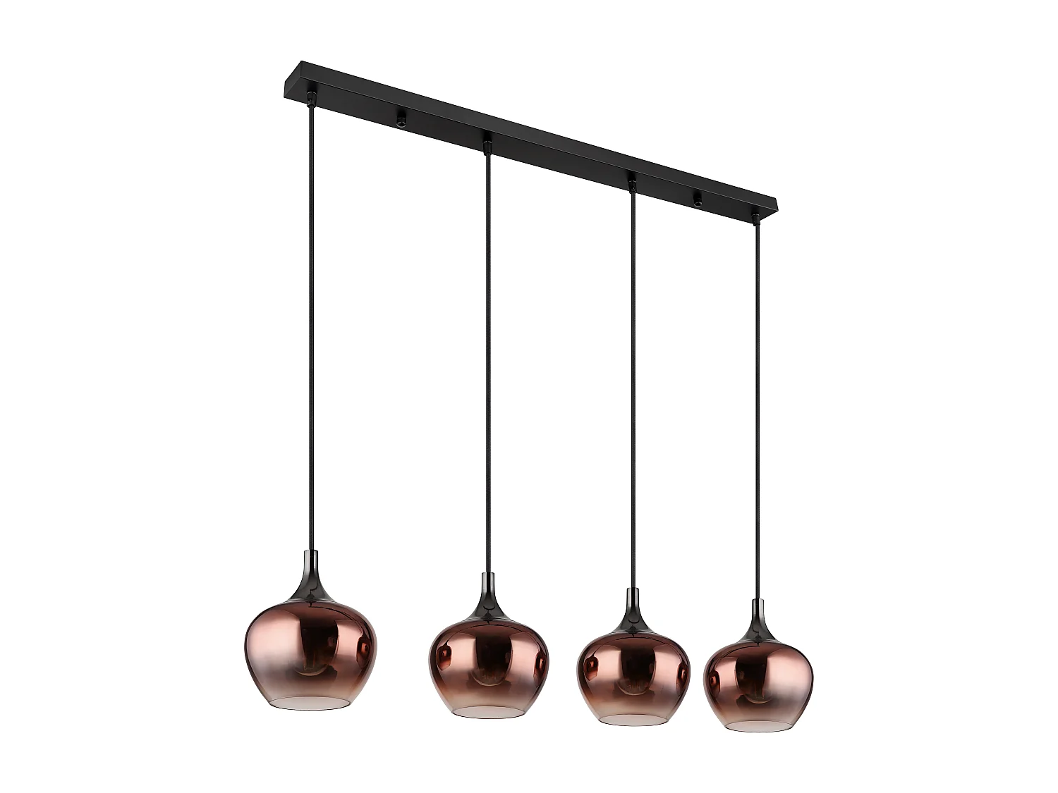 Suspension métal noir mat, 4x E27