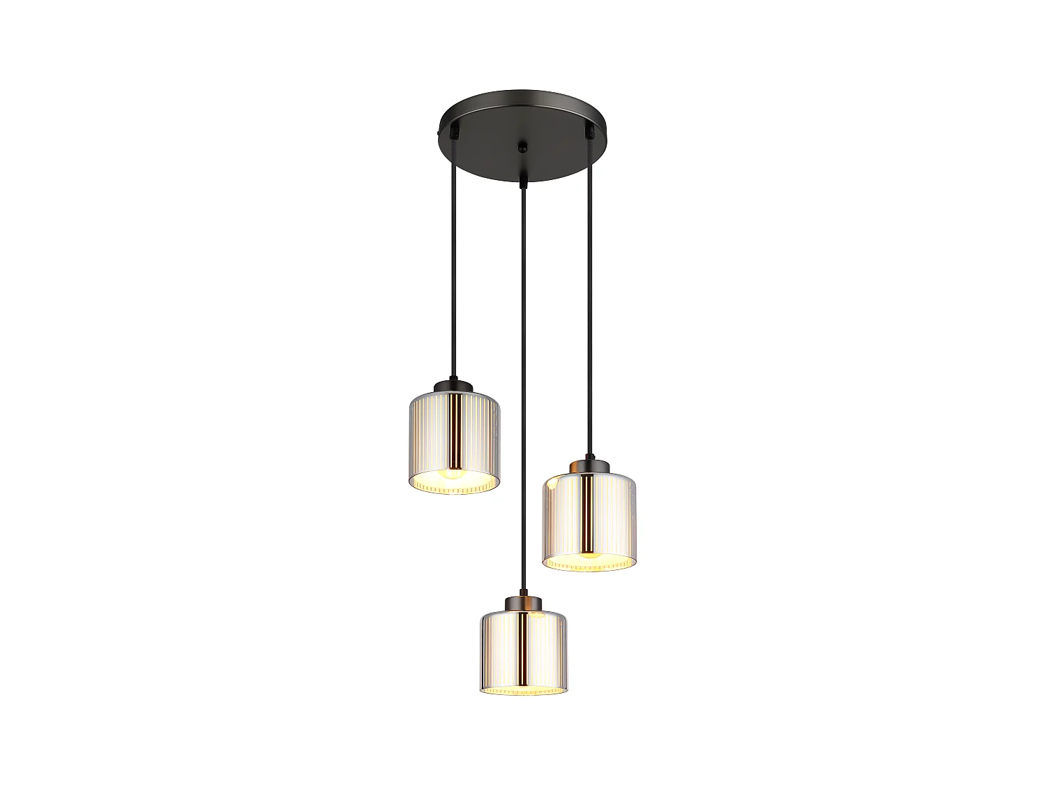 Hängeleuchte Metall schwarz-chrom matt, 3x E27